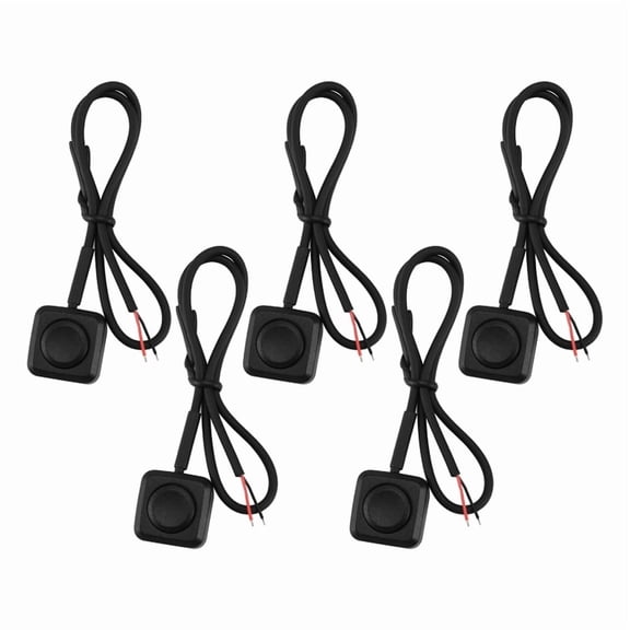 DIY Electronics 5-Pack Momentary Push Button Switch, 12V/24V, Mount, 30cm Cable Length