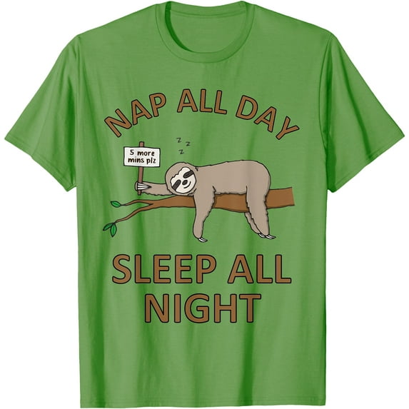 5 More Mins Funny Sloth Sleep Napping Cute Unisex T-Shirt for Men Women Kids Toddler