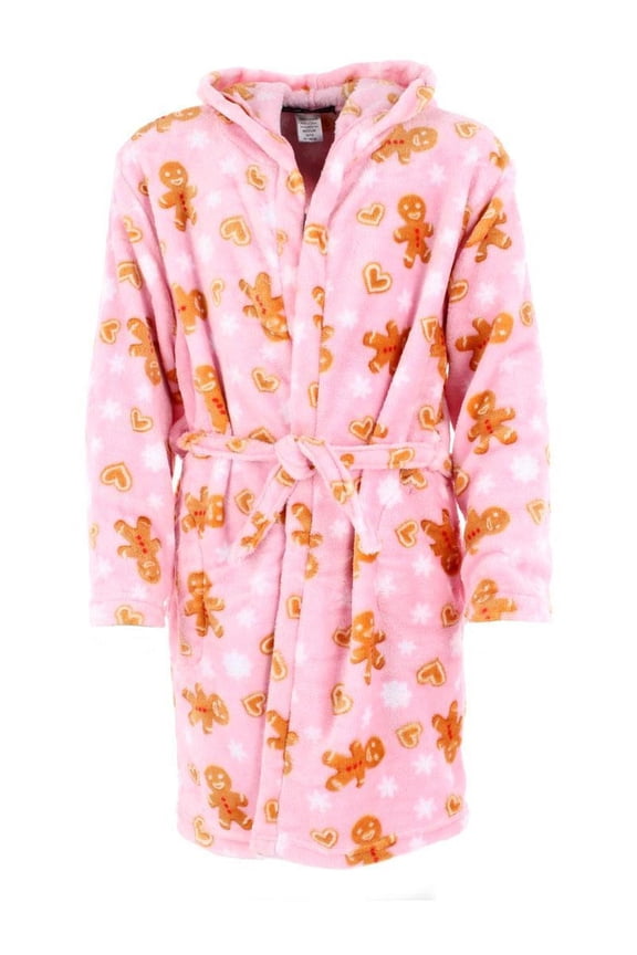 Girl's Gingerbread Snowflake Plush Robe