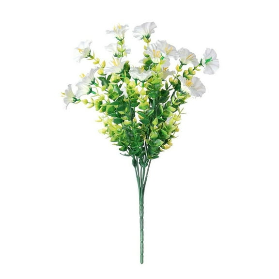 Under $5 Morning Glory Artificial Flowers, Plastic Faux Floral Home Decor, White Artificial Morning Glory Flowers for Home Garden Decor Realistic Faux Floral Arrangement, by Honglin