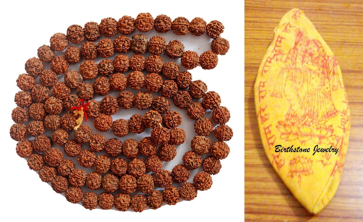 5 Mukhi Five Face Rudraksha Mala Necklace Yoga Necklace Prayer