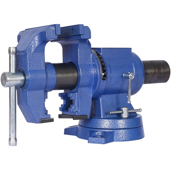 , 5" Multi-jaw Rotating Bench Vise ,Multipurpose Vise Bench,360-Degree Rotation Clamp on Vise with Swivel Base and Head ,5inch blue, Blue ,Metal ,
