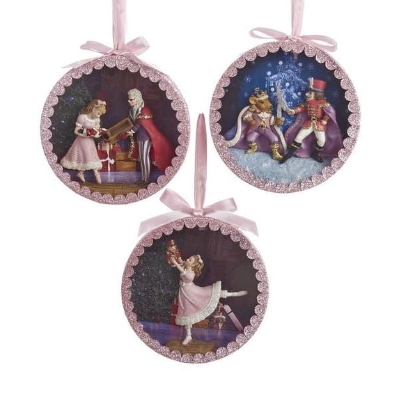 Kurt Adler Nutcracker Suite Shadow Box Ornament, 3 Assorted
