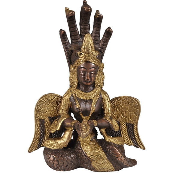 5" Naga Kanya Brass Sculpture | Handmade | Made in India - Brass Statue