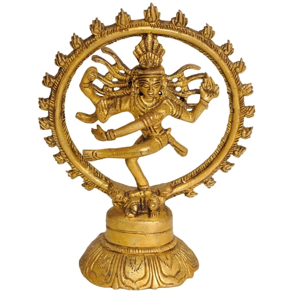 5 inch Nataraja Miniature Cosmic Dance Brass Statue Essence Concentration