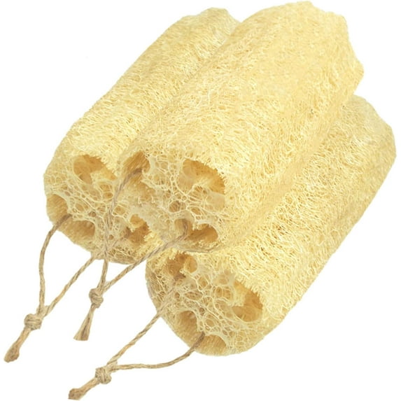 5" Natural Loofah Exfoliating Body Sponge Scrubber for Skin Care in Bath Spa, Loofahs Sponge Pack of 3