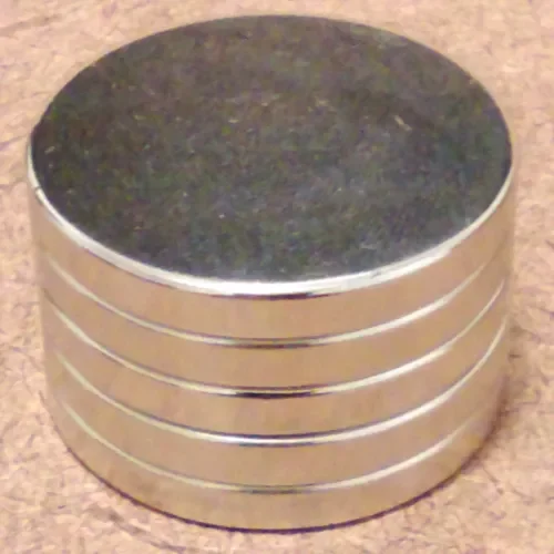 5 Neodymium Cylindrical (3/8 X 1/32) Inch Cylinder/Disc Magnets.