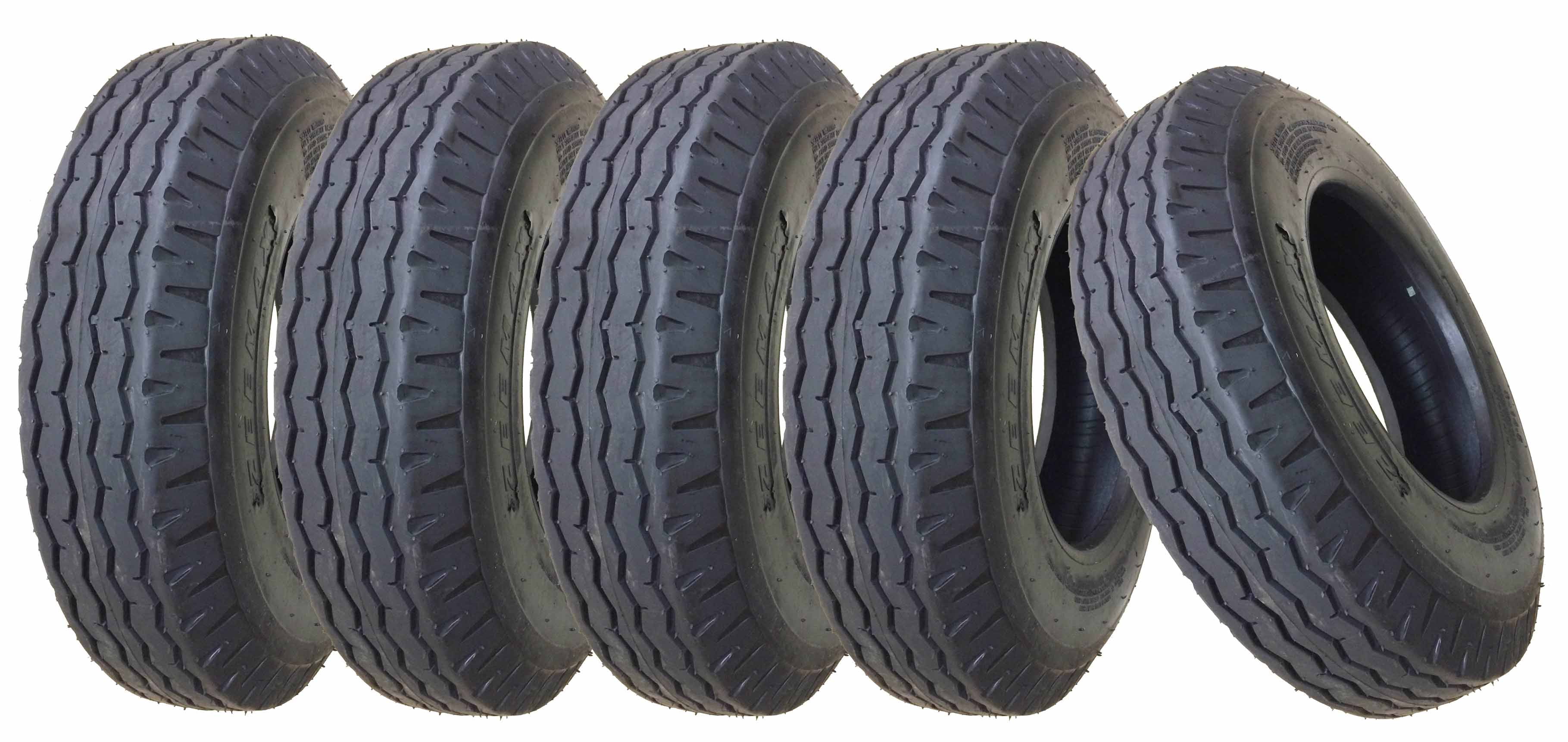 Zeemax Heavy Duty Highway Trailer Tire Set, 814.5 14PR LR G, 5 Pack