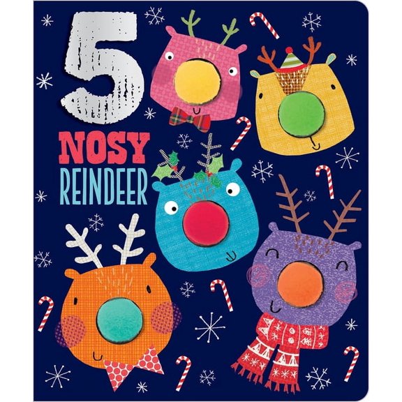 5 Nosy Reindeer, (Board Book)