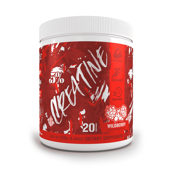 5% Nutrition Code Red Micronized Creatine Monohydrate Powder Blend Flavored Creatine for Power, Strength Endurance, Cellular Energy & Cognitive Health (Wild Berry)