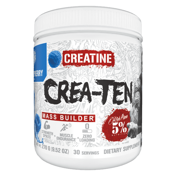 5% Nutrition CreaTEN Flavored Creatine Powder Supplement for Muscle Gain Max Power Strength Endurance and Recovery  (Blue Raspberry)