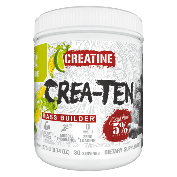 5% Nutrition CreaTEN Flavored Creatine Powder Supplement for Muscle Gain Max Power Strength Endurance and Recovery (Lemon Lime)