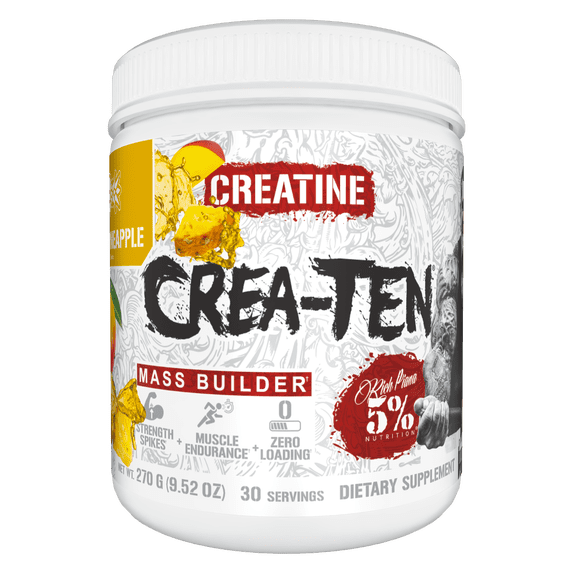 5% Nutrition CreaTEN Flavored Creatine Powder Supplement for Muscle Gain Max Power Strength Endurance and Recovery (Mango Pineapple)