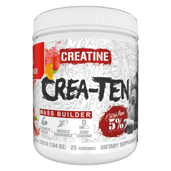 5% Nutrition CreaTEN Flavored Creatine Powder Supplement for Muscle Gain Max Power Strength Endurance and Recovery (Fruit Punch)
