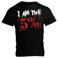thumbnail image 1 of 5% Nutrition I Am The 5% Bodybuilding Muscle Black Shirt, Men's Cotton Short Sleeve Graphic T-Shirt, 1 of 7