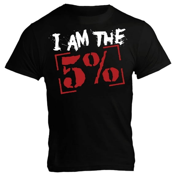 5% Nutrition I Am The 5% Bodybuilding Muscle Black Shirt, Men's Cotton Short Sleeve Graphic T-Shirt
