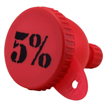 5% Nutrition Large Portable Supplement Funnel | 100mL Capacity | Great for Protein, Meal Replacement, Pre Workout | 3-in-1 Scoop, Storage & Powder Funnel for Easy & Fast Mixing (Red w/Red Lid)