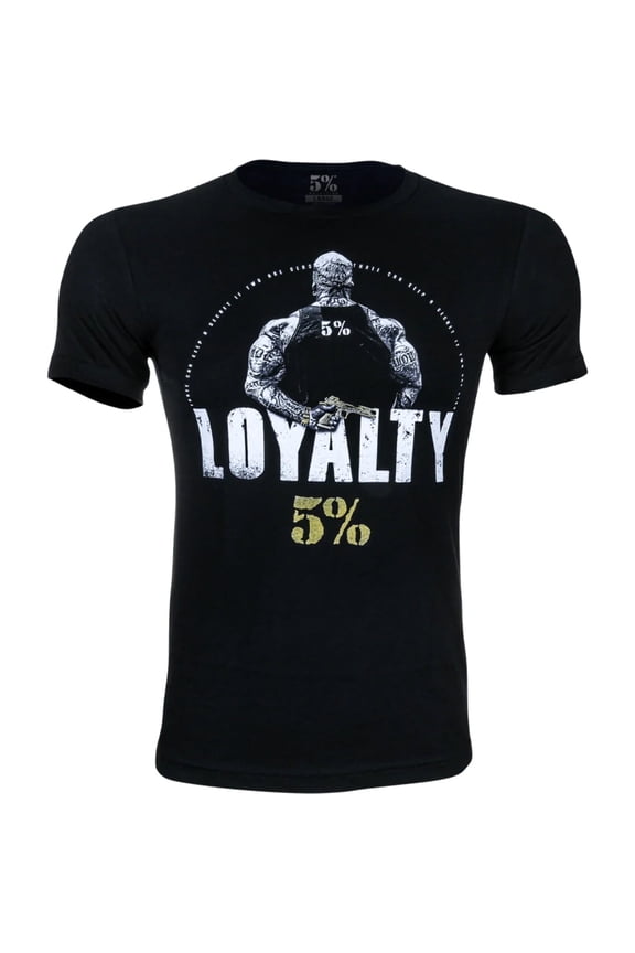 Rich Piana Black Muscle T-Shirt, Loyalty Cotton Short Sleeve Workout Gym Shirt for Men