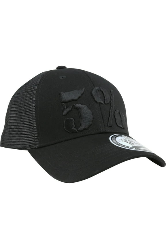 Rich Piana Black Trucker Hat, Snapback Baseball Hat - Back Mesh Adjustable Flexfit Curve Bill Cap for Men and Women, Embroidered Black 5 Percent Logo