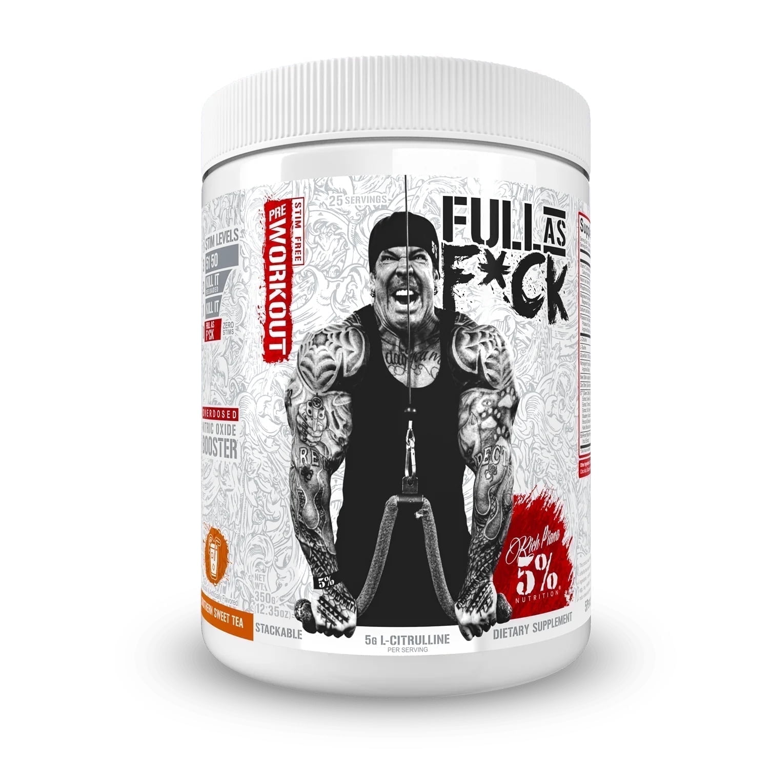 5 Nutrition Rich Piana FasF Overdosed Nitric Oxide Booster, StimFree
