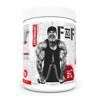 5% Nutrition Rich Piana FasF Overdosed Nitric Oxide Booster, Stim-Free Pump Pre-Workout Supplement Massive Pumps, Strength Gains & Endurance L-Citrulline, Nitrosigine, Danshen 13.23 oz (Fruit Punch)