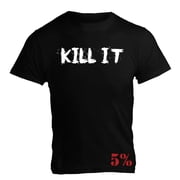 5% Nutrition Rich Piana Kill It 100% Cotton Black T Shirt, Short Sleeve Muscle Fit Shirt Workout Mens T Shirt, Gym Clothes for Men, Exercise Fitness Gear - 2X-Large