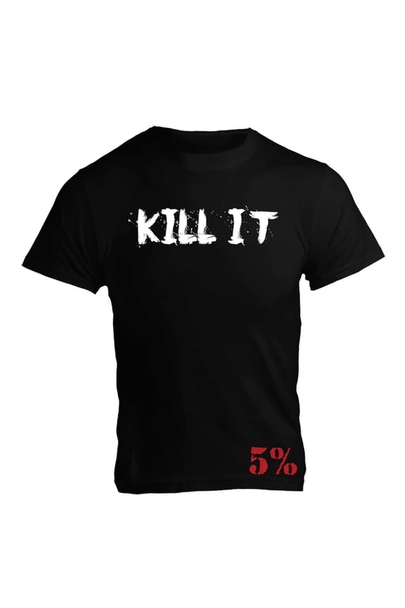 Rich Piana Kill It Muscle T Shirt, Black Cotton Short Sleeve Workout Gym Shirt for Men
