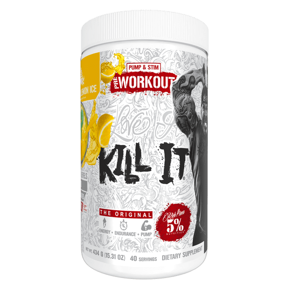 5% Nutrition Rich Piana Kill It Pre-Workout Powder Supplement with Creatine & Caffeine for Pump, 40 Servings (Italian Lemon Ice)