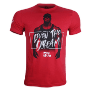5% Nutrition Rich Piana Livin The Dream 100% Cotton Red T Shirt, Short Sleeve Muscle Fit Shirt Workout Mens T Shirt, Gym Clothes for Men, Exercise Fitness Gear - Large