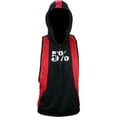 thumbnail image 1 of 5% Nutrition Rich Piana Sleeveless Hoodie for Men, Bodybuilding Workout Y-Back Tank Top, Black & Red, 1 of 9