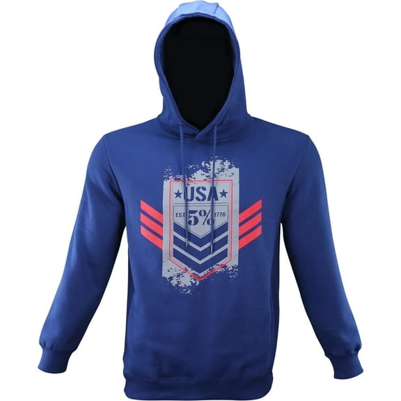 5% Nutrition Rich Piana Men's Hoodie, Patriotic USA Navy Blue Pullover Casual Gym Workout Sweatshirt