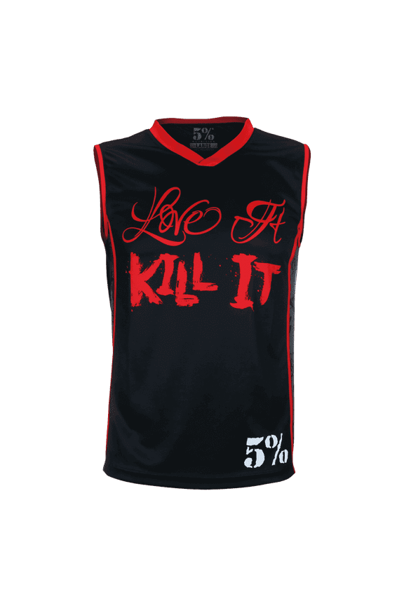 Rich Piana Mens Muscle Shirt, Love It Kill It Sleeveless Red Black Basketball Jersey Tee