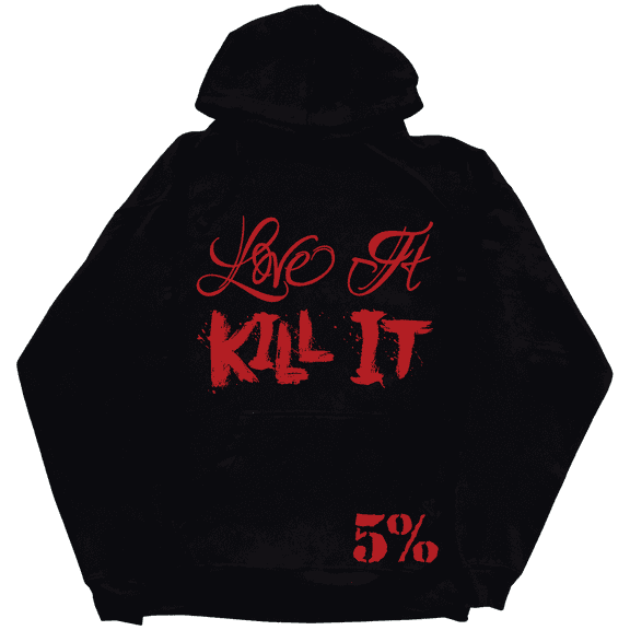 5% Nutrition Rich Piana Mens Pullover Hoodie, Love It Kill It Long Sleeve Casual Workout Sweatshirt