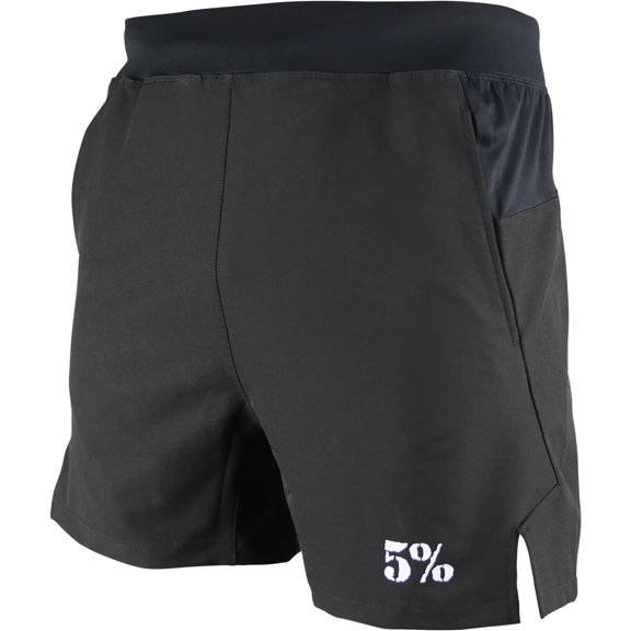 5% Nutrition Rich Piana Mens Workout Shorts, Athletic Basketball Gym Shorts with 5% Logo, Lightweight Polyester Workout, Exercise Fitness Clothes for Bodybuilding - 2X-Large, Black