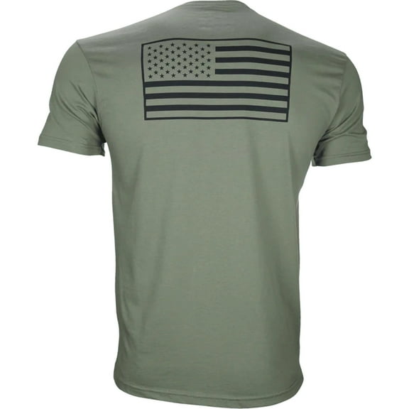 5% Nutrition Rich Piana Muscle T-Shirt, US Flag Military Green Short Sleeve Cotton Gym Workout Shirt