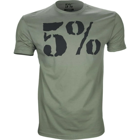 5% Nutrition Rich Piana Muscle T-Shirt, US Flag Military Green Short Sleeve Cotton Gym Workout Shirt