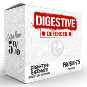 5% Nutrition Rich Piana Probio-75 & Digestive Enzymes Bundle, Digestive Health Supplement with Probiotics & Prebiotic Fiber - 120 Gelatin Capsules