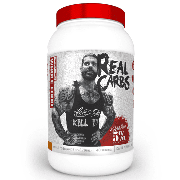 5% Nutrition Rich Piana Real Carbs with Real Food Complex Carbohydrates, Long-Lasting Low Glycemic Energy for Pre-Workout/Post-Workout Recovery Meal, 2.7 Lb, 40 Servings (Banana Nut Bread)