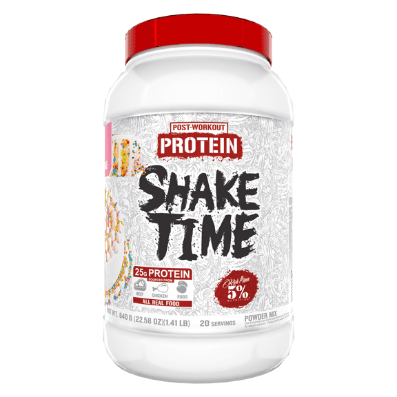 5% Nutrition Rich Piana Shake Time 26G Animal Based Protein Supplement Drink Grass-Fed Beef, Chicken, Whole Egg | no Sugar or Soy (Birthday Cake)