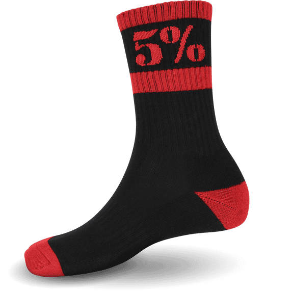 5% Nutrition Rich Piana Unisex Crew Socks, Comfortable Athletic Socks for Running, Hiking or Cycling