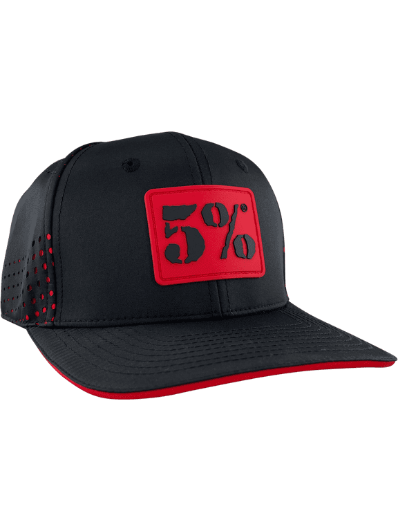 Vented Rubber Patch Snapback Adjustable Flat Bill Cap for Men & Women Flexfit Baseball Hat Black