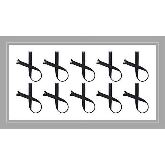 #5 Nylon Coil Separating YKK Lightweight Black Jacket Zippers - 10 Zippers Per Pack - Made in The United States - Choose Your Length (48" Inches)