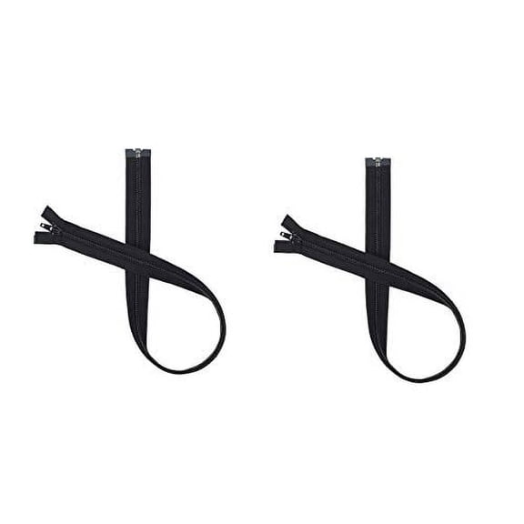 #5 Nylon Coil Separating YKK Lightweight Black Jacket Zippers - 2 Zippers Per Pack - Made in The United States - Choose Your Length