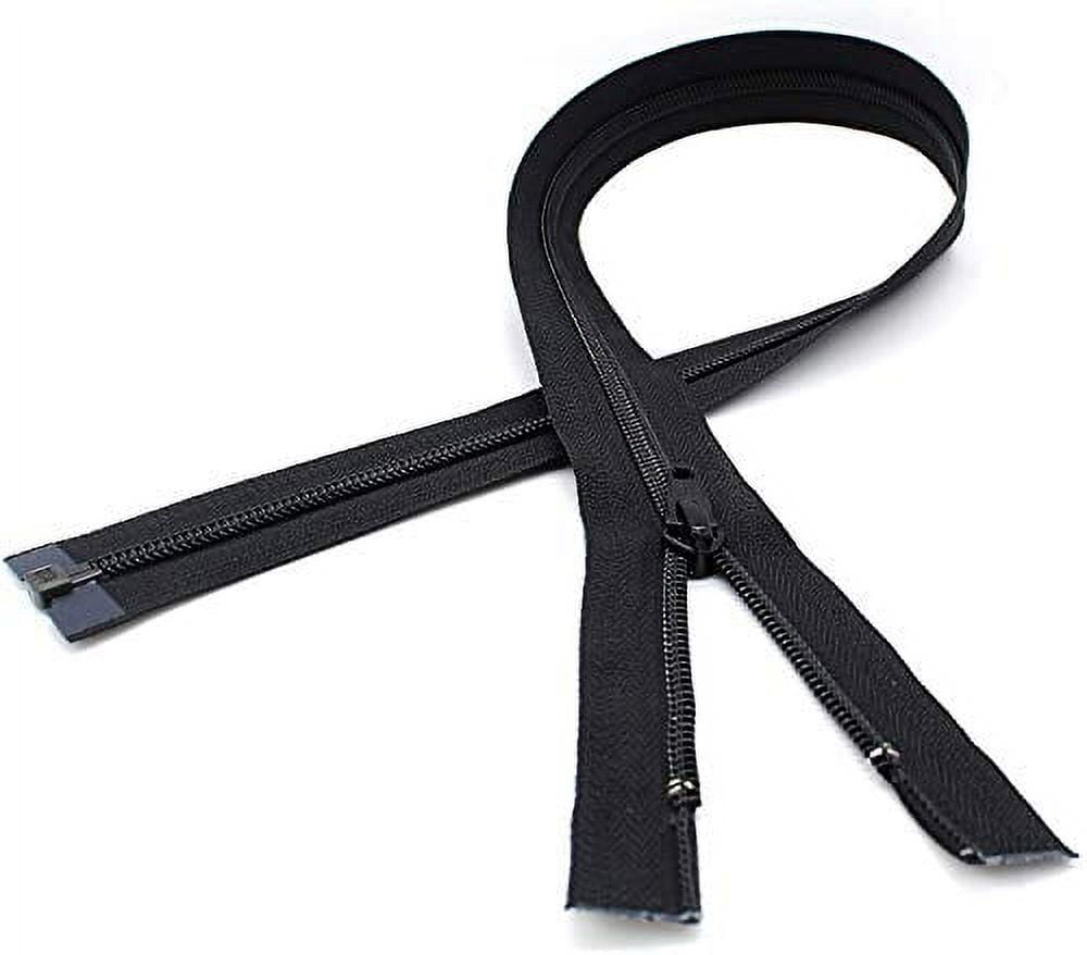 #5 Nylon Coil Separating YKK Lightweight Black Jacket Zippers - 25 Zippers Per Pack - Made in The United States - Choose Your Length (36" Inches)