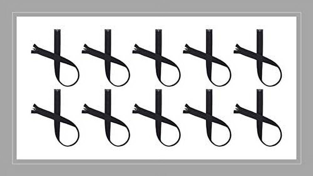 #5 Nylon Coil Separating YKK Lightweight Black Jacket Zippers - 25 Zippers Per Pack - Made in The United States - Choose Your Length (36" Inches)