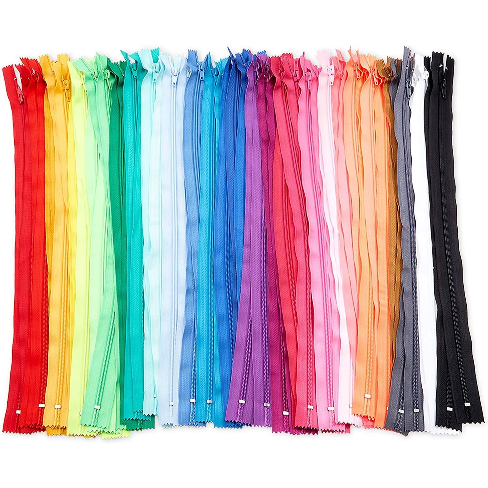 Nylon Coil Zippers,Invisible Zippers, 50pcs/lot 18cm Mixed  Color Extra Strong Side Nylon Fabric Invisible Zippers for Sewing Dress  Garment Craft, Strong and Sturdy (Size : 3#)
