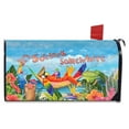 thumbnail image 1 of 5 O'clock Parrot Summer Large Magnetic Mailbox Cover Tropical Beach Oversized, 1 of 5