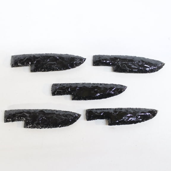 5 Obsidian Ornamental Knife Blades #2218 Mountain Man Knife
