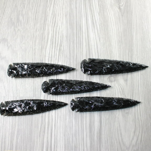 5 Obsidian Ornamental Spearheads #7954 Arrowhead