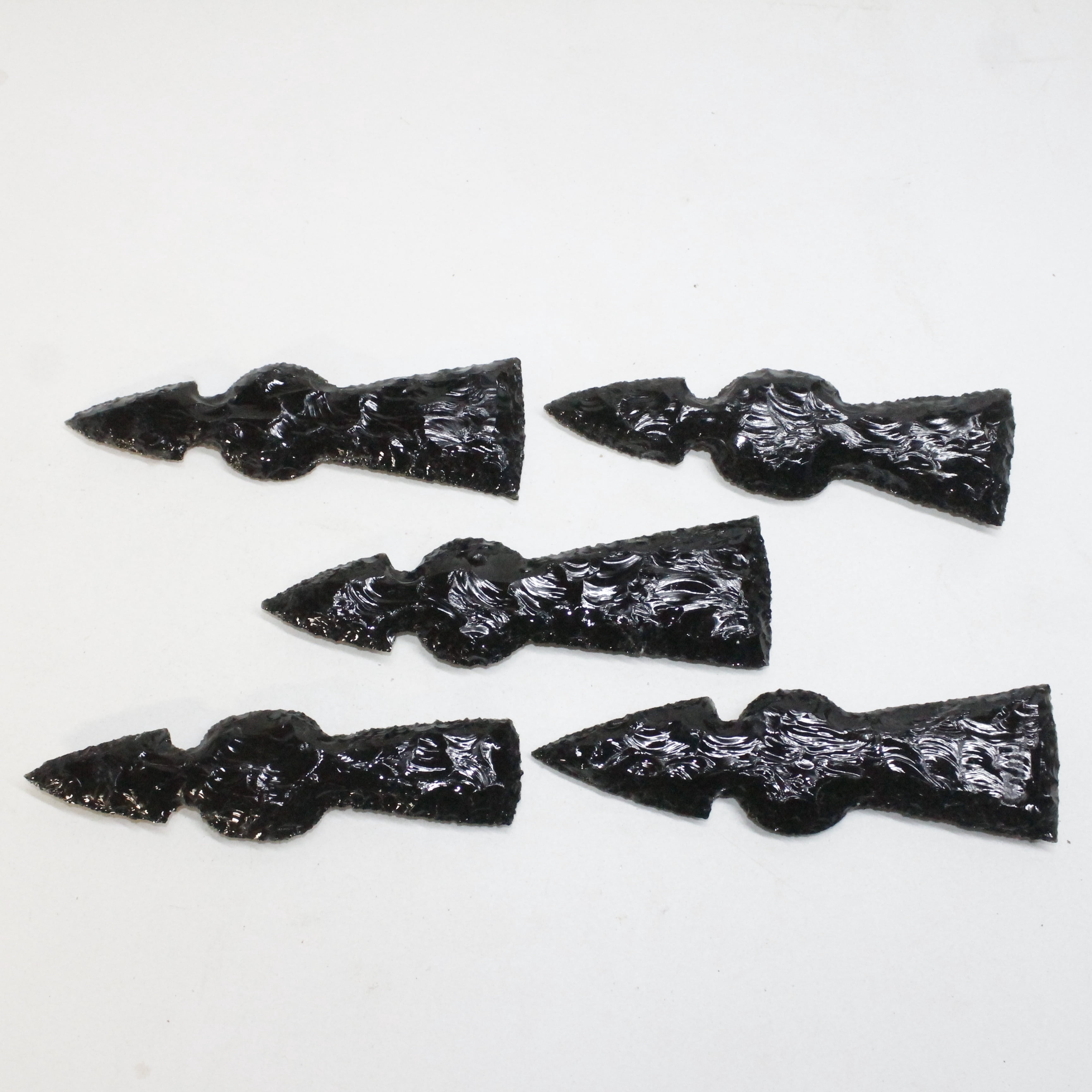 5 Obsidian Ornamental Tomahawk Heads #231N  Ax Axe Hatchet